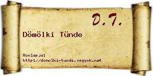 Dömölki Tünde névjegykártya